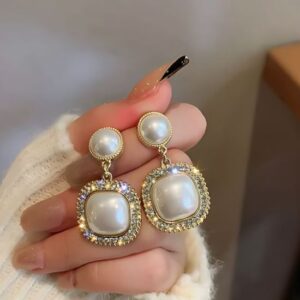 Gold Plated Stone Studded Drop Earrings For Women & Girls