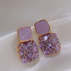Luxury Purple Diamond Earrings