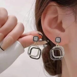 Double layer Square Earrings for women