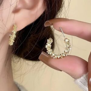 Korean Hoop Earrings for Women, Girls Trendy Earrings