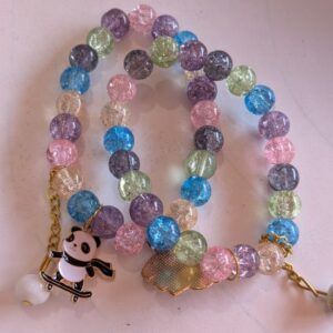 Panda hangings adjustable glass beads bracelet (Pack of 2)