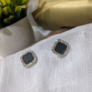 Black Stone Studs, Anti Tarnish