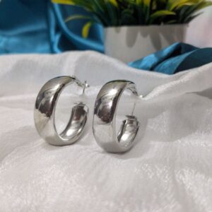 Silver Big Hoop Earring/ Balie Style