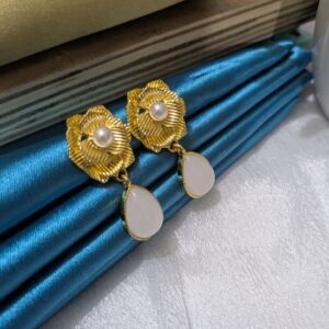 Flower and Pearl Earrings for Women
