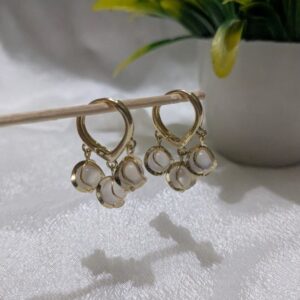 Crystal Ball Opal Pearl Earrings for Womens