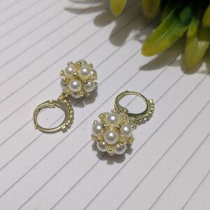 Korean Sweet Pearl Flower Earrings | Small & Design Earrings for Women