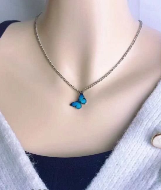 Butterfly Pandent Chain Necklace for Womens